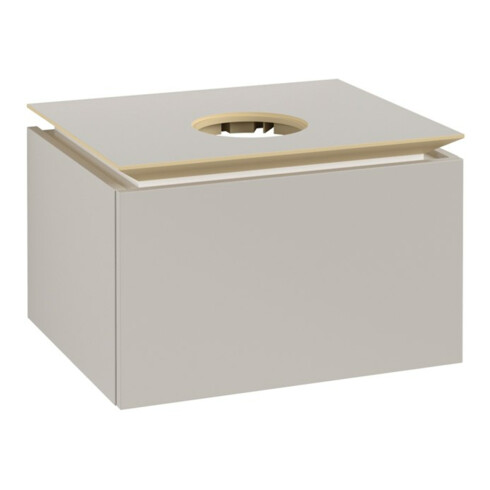 V&B Waschtischunterschrank Legato 60x38x50cm, Waschtisch mittig, Soft Grey