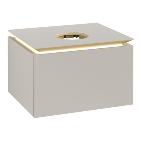 V&B Waschtischunterschrank Legato 60x38x50cm, WT m, m LED-Beleucht., so Gr