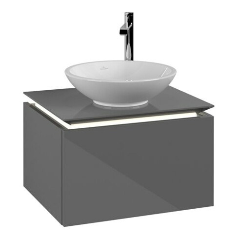 V&B Waschtischunterschrank Legato 60x38x50cm, WT m, m LED, glo Gr