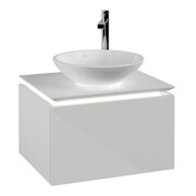 V&B Waschtischunterschrank Legato 60x38x50cm, WT m, m LED, glo wh.