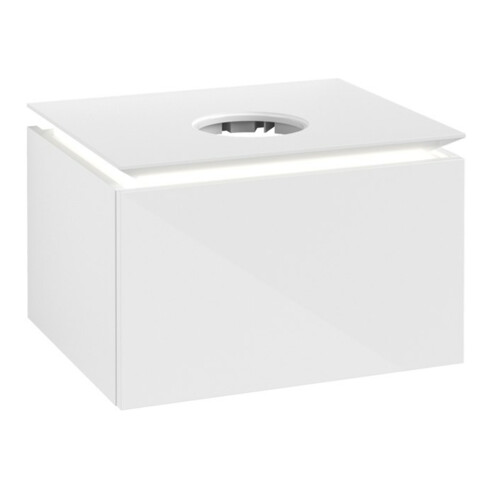 V&B Waschtischunterschrank Legato 60x38x50cm, WT m, m LED, glo wh.