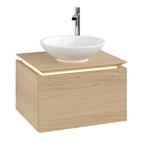 V&B Waschtischunterschrank Legato 60x38x50cm, WT m, m LED, Nord Oa
