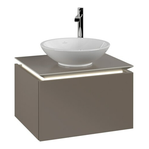 V&B Waschtischunterschrank Legato 60x38x50cm, WT m, m LED, Truffle Gr