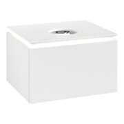 V&B Waschtischunterschrank Legato 60x38x50cm, WT m, m LED, wh. ma