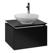 V&B Waschtischunterschrank Legato 60x38x50cm, WT mitt., Black Matt Lacquer