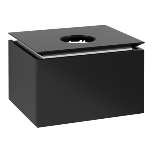 V&B Waschtischunterschrank Legato 60x38x50cm, WT mitt., Black Matt Lacquer
