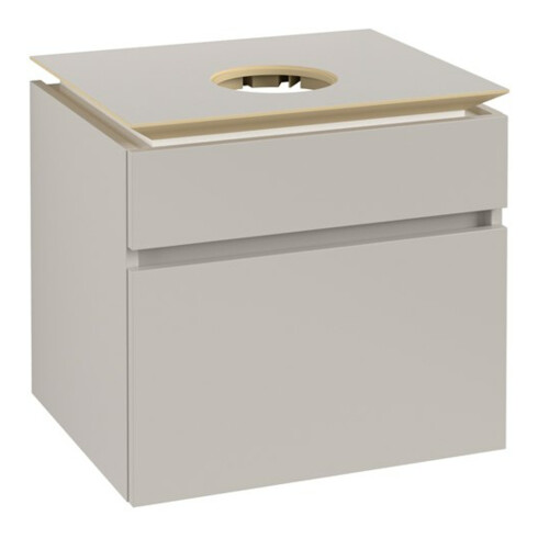 V&B Waschtischunterschrank Legato 60x55x50cm, Waschtisch mittig, Soft Grey