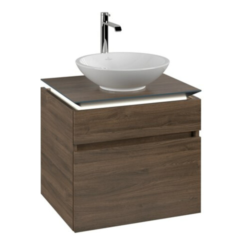 V&B Waschtischunterschrank Legato 60x55x50cm, WT m, m LED, Ariz. Oa