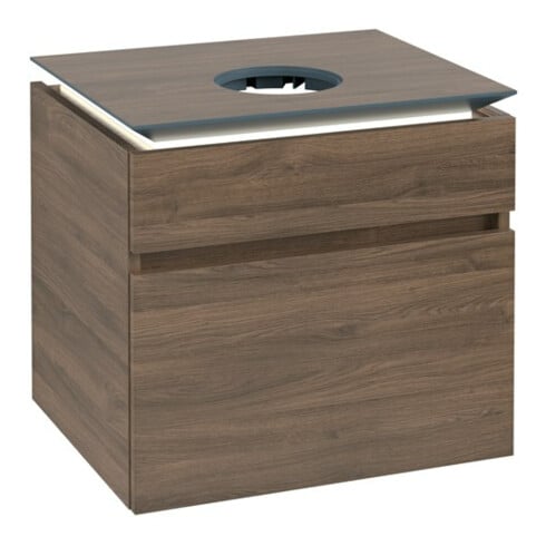 V&B Waschtischunterschrank Legato 60x55x50cm, WT m, m LED, Ariz. Oa