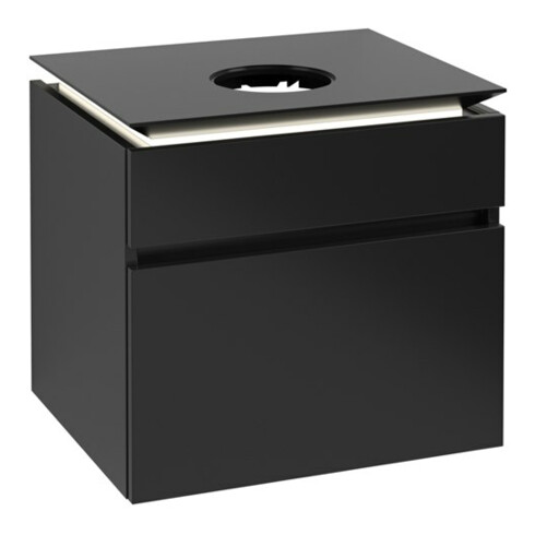 V&B Waschtischunterschrank Legato 60x55x50cm, WT m, m LED, bl ma Lac