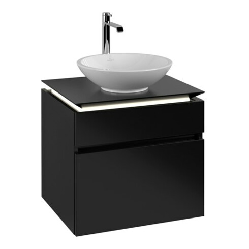 V&B Waschtischunterschrank Legato 60x55x50cm, WT m, m LED, bl ma Lac
