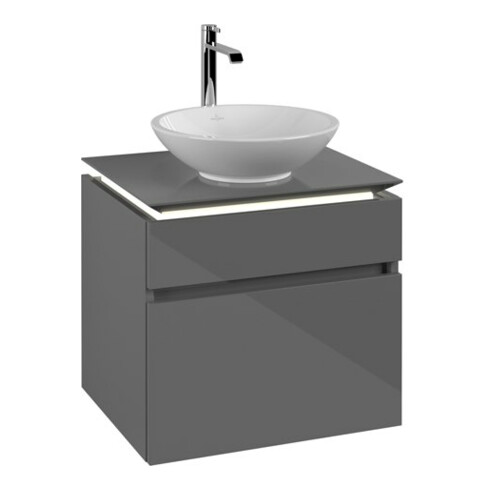 V&B Waschtischunterschrank Legato 60x55x50cm, WT m, m LED, glo Gr