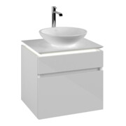 V&B Waschtischunterschrank Legato 60x55x50cm, WT m, m LED, glo wh.
