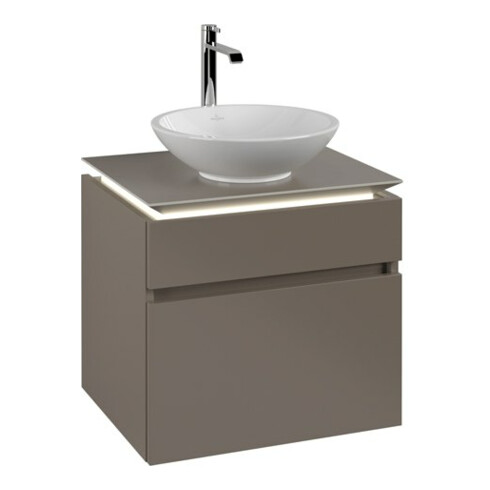 V&B Waschtischunterschrank Legato 60x55x50cm, WT m, m LED, Truffle Gr