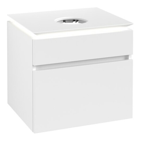 V&B Waschtischunterschrank Legato 60x55x50cm, WT m, m LED, wh. ma