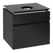V&B Waschtischunterschrank Legato 60x55x50cm, WT mitt., Black Matt Lacquer