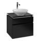 V&B Waschtischunterschrank Legato 60x55x50cm, WT mitt., Black Matt Lacquer-3