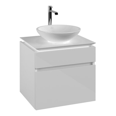 V&B Waschtischunterschrank Legato 60x55x50cm, WT mittig, Glossy White