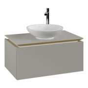 V&B Waschtischunterschrank Legato 80x38x50cm, Waschtisch mittig, Soft Grey