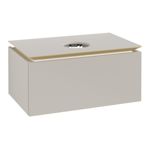 V&B Waschtischunterschrank Legato 80x38x50cm, Waschtisch mittig, Soft Grey