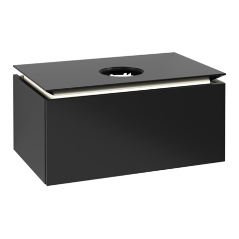 V&B Waschtischunterschrank Legato 80x38x50cm, WT m, m LED, bl ma Lac