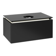 V&B Waschtischunterschrank Legato 80x38x50cm, WT m, m LED, bl ma Lac