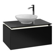 V&B Waschtischunterschrank Legato 80x38x50cm, WT m, m LED, bl ma Lac