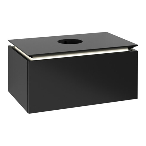 V&B Waschtischunterschrank Legato 80x38x50cm, WT m, m LED, bl ma Lac