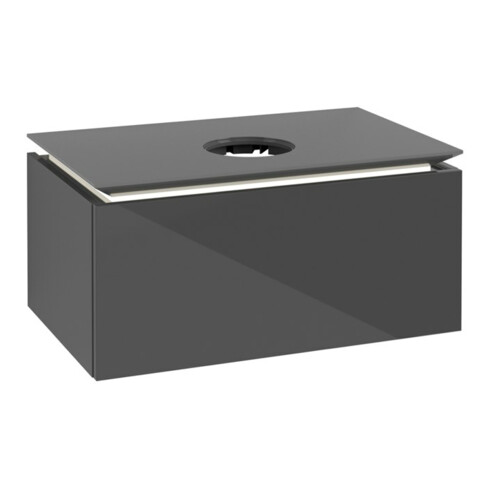 V&B Waschtischunterschrank Legato 80x38x50cm, WT m, m LED, glo Gr