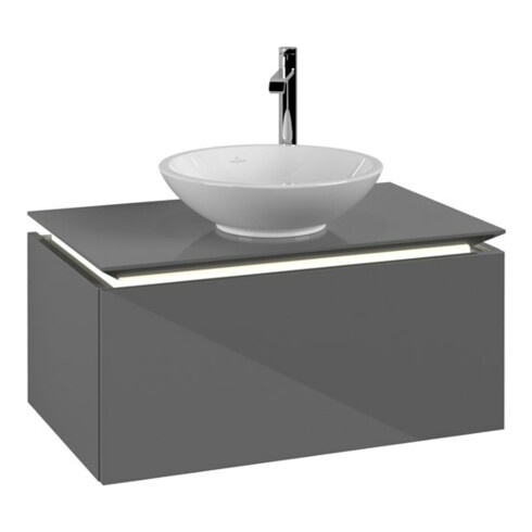 V&B Waschtischunterschrank Legato 80x38x50cm, WT m, m LED, glo Gr