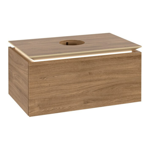 V&B Waschtischunterschrank Legato 80x38x50cm, WT m, m LED, Kan Oa