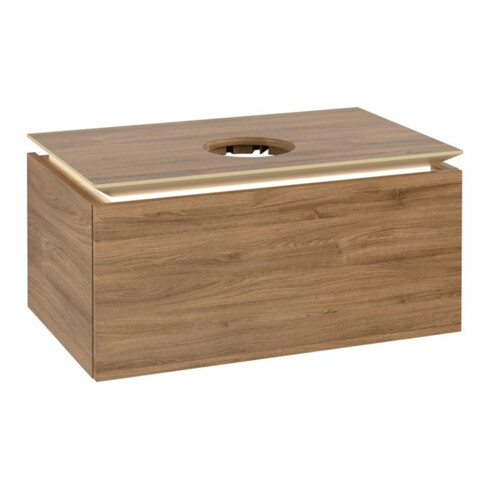 V&B Waschtischunterschrank Legato 80x38x50cm, WT m, m LED, Kan Oa