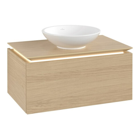 V&B Waschtischunterschrank Legato 80x38x50cm, WT m, m LED, Nord Oa
