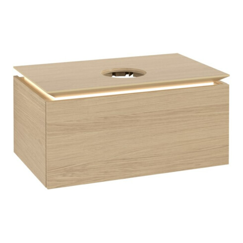 V&B Waschtischunterschrank Legato 80x38x50cm, WT m, m LED, Nord Oa