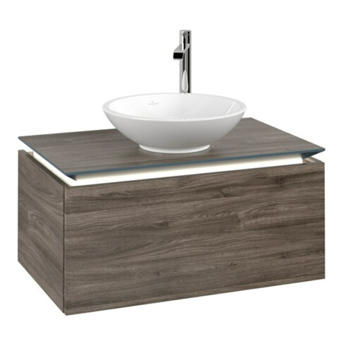 V&B Waschtischunterschrank Legato 80x38x50cm, WT m, m LED, st. Oa