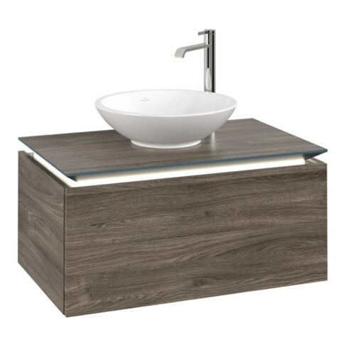 V&B Waschtischunterschrank Legato 80x38x50cm, WT m, m LED, st. Oa