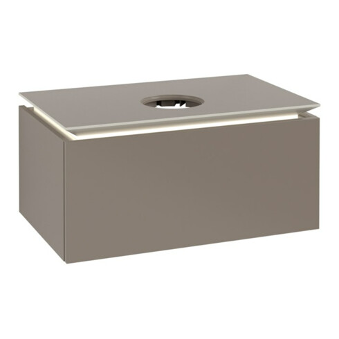 V&B Waschtischunterschrank Legato 80x38x50cm, WT m, m LED, Truffle Gr