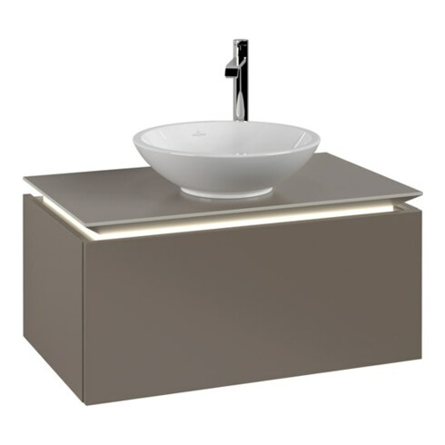 V&B Waschtischunterschrank Legato 80x38x50cm, WT m, m LED, Truffle Gr