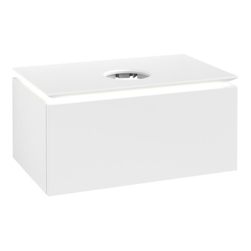 V&B Waschtischunterschrank Legato 80x38x50cm, WT m, m LED, wh. ma