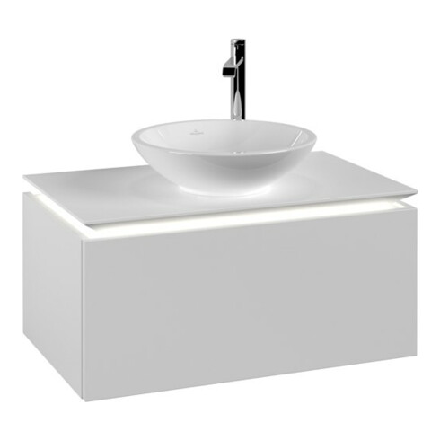 V&B Waschtischunterschrank Legato 80x38x50cm, WT m, m LED, wh. ma