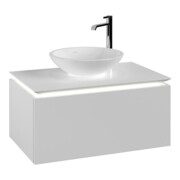 V&B Waschtischunterschrank Legato 80x38x50cm, WT m, m LED, wh. ma