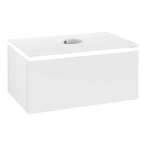 V&B Waschtischunterschrank Legato 80x38x50cm, WT m, m LED, wh. ma