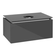 V&B Waschtischunterschrank Legato 80x38x50cm, WT mittig, Glossy Grey