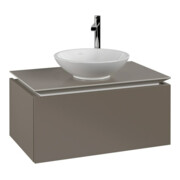V&B Waschtischunterschrank Legato 80x38x50cm, WT mittig, Truffle Grey