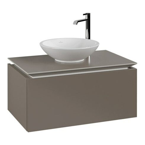 V&B Waschtischunterschrank Legato 80x38x50cm, WT mittig, Truffle Grey