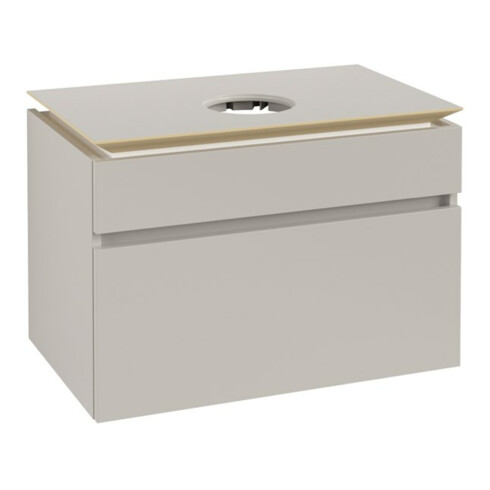 V&B Waschtischunterschrank Legato 80x55x50cm, Waschtisch mittig, Soft Grey