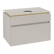V&B Waschtischunterschrank Legato 80x55x50cm, Waschtisch mittig, Soft Grey