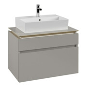 V&B Waschtischunterschrank Legato 80x55x50cm, Waschtisch mittig, Soft Grey