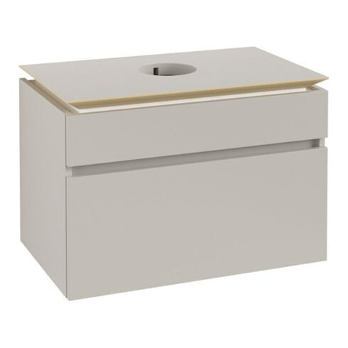 V&B Waschtischunterschrank Legato 80x55x50cm, Waschtisch mittig, Soft Grey