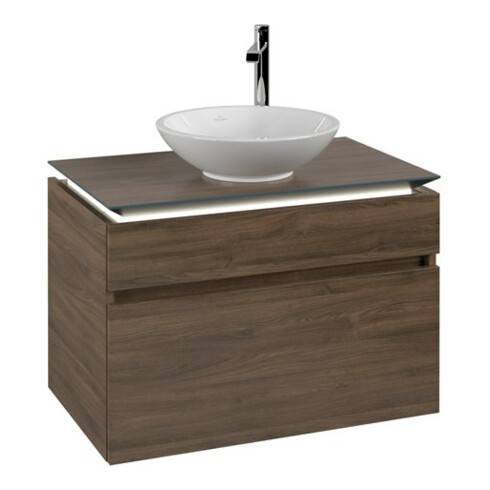 V&B Waschtischunterschrank Legato 80x55x50cm, WT m, m LED, Ariz. Oa
